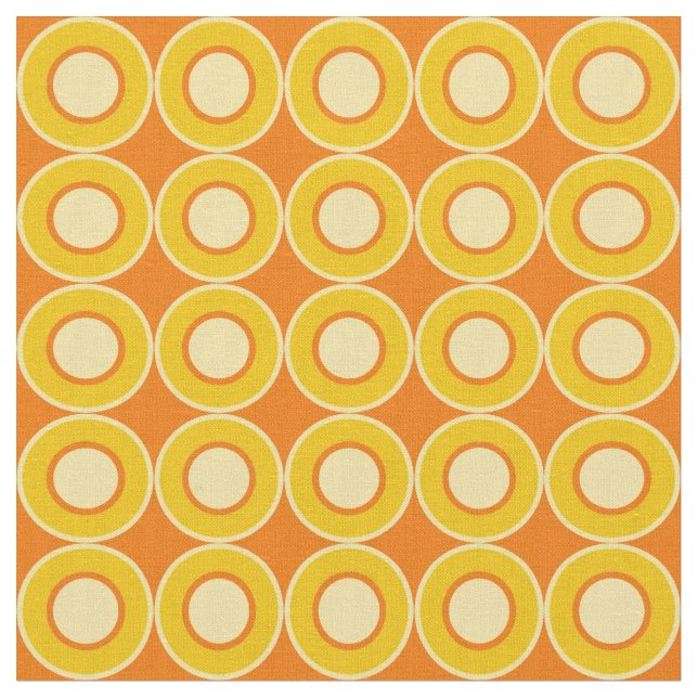 Bitesize Yellow Orange Doughnuts With Fill On Oran Fabric (Close Up)