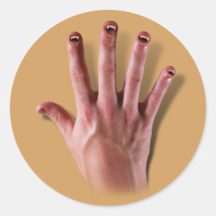 Biting Fingernails Classic Round Sticker