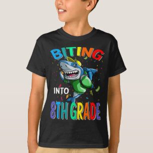 Biting Into 8th Grade Shark Back To School T-Shirt