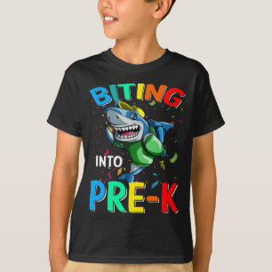 Biting Into Pre-K Shark Back To School T-Shirt