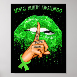 Biting Lips Mental Health Awareness Month _1 Poster