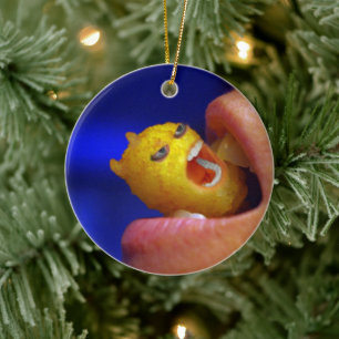 Biting Tater Tot Ceramic Tree Decoration