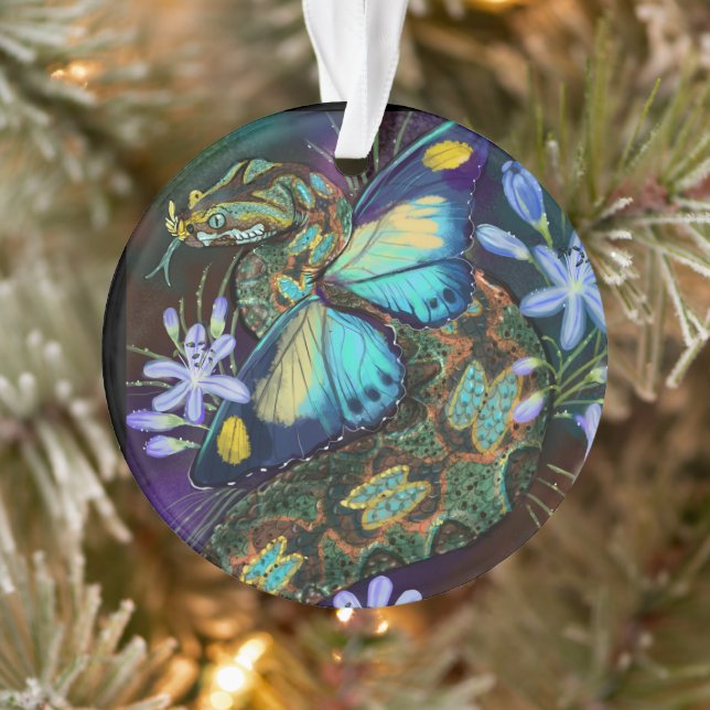 Bitis Nasicornis Butterfly Viper Art Ornament (Tree)