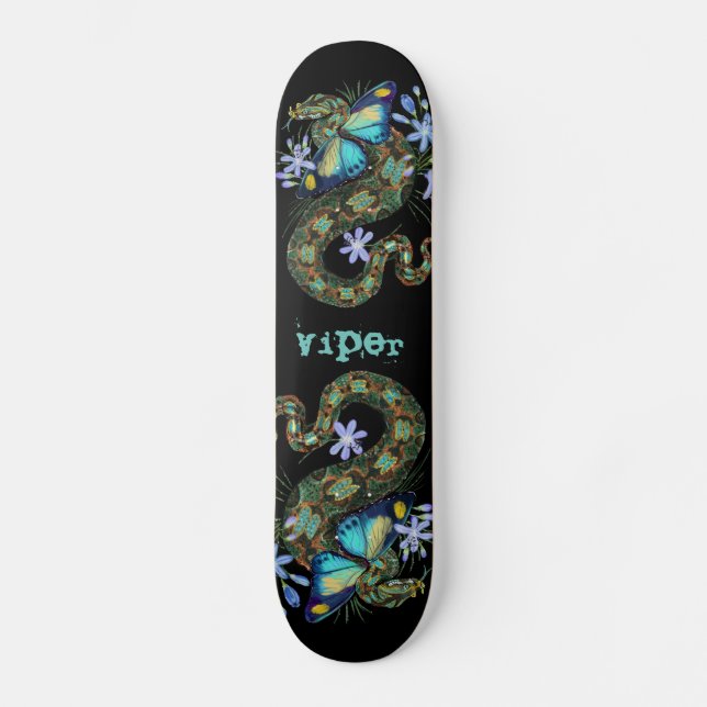 Bitis Nasicornis Butterfly Viper Skateboard (Front)