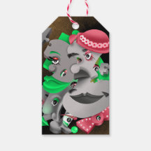 Bits and Pieces – Surreal Puzzle Faces Gift Tag