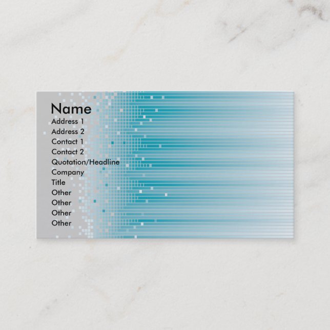Bits Business Card (Turquoise) (Front)