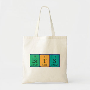 Bits periodic table word tote bag