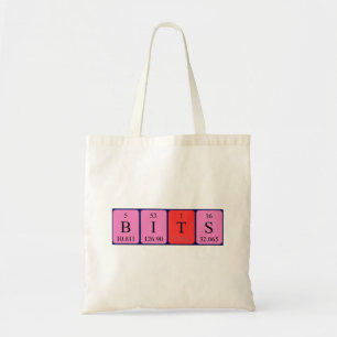 Bits periodic table word tote bag