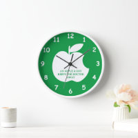 Bitten apple silhouette custom round wall clock