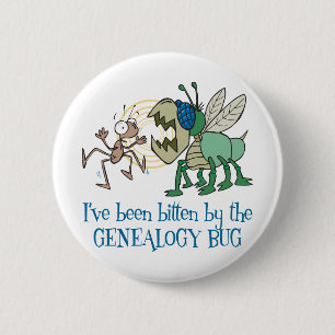 Bitten By The Genealogy Bug 6 Cm Round Badge