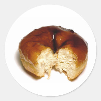 Bitten doughnut classic round sticker