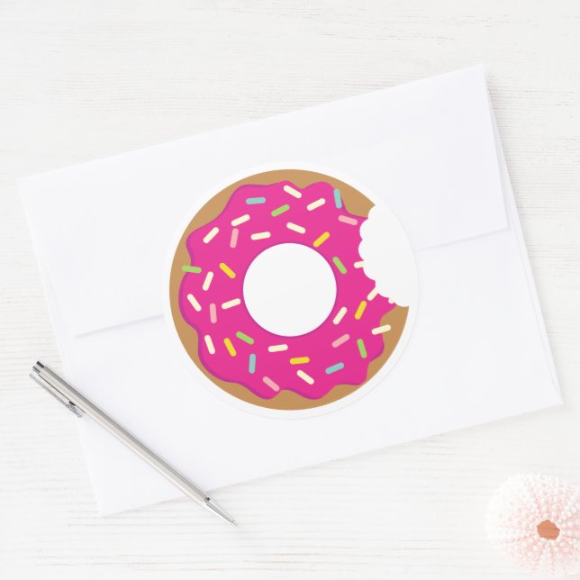 Bitten doughnut with coloured sprinkles stickers (Envelope)