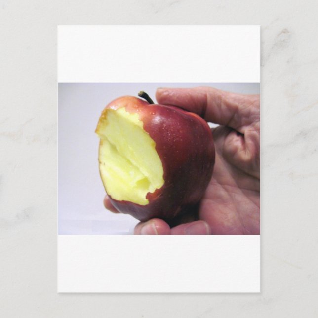 Bitten Red Apple Postcard (Front)