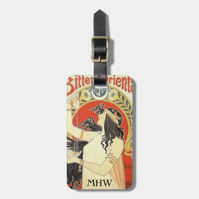 "Bitter Oriental" Vintage Ad custom luggage tag (Front Vertical)