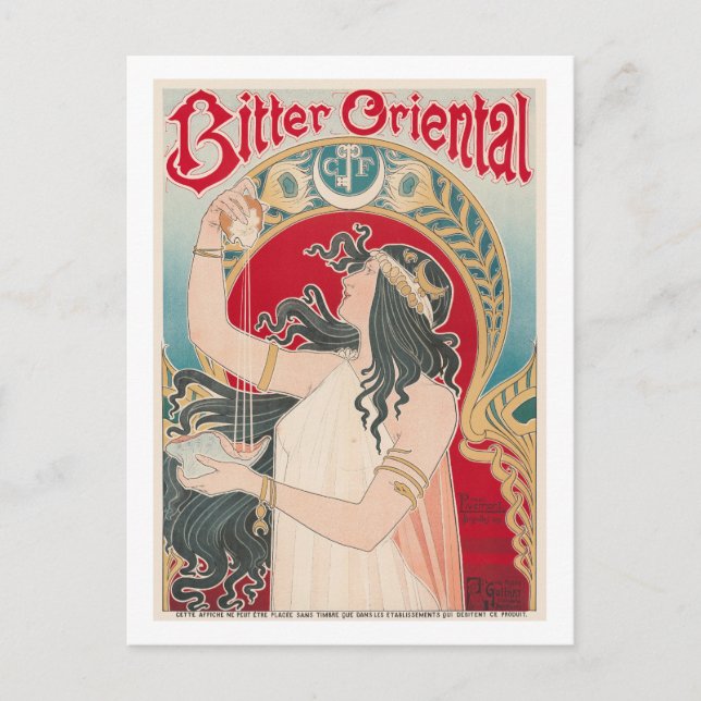 Bitter Oriental Vintage Poster 1897 Postcard (Front)
