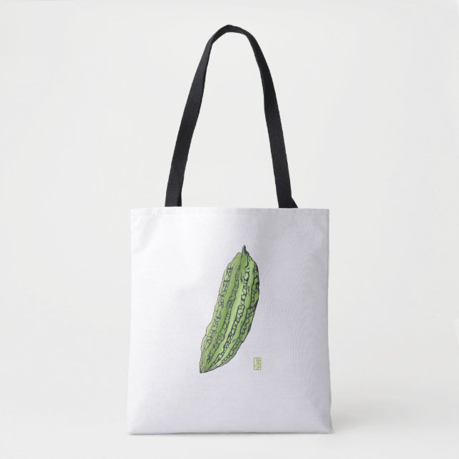 Bittermelon Sturdy Brushed Polyester Shoulder Tote Bag (Front)