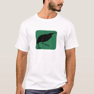 Bittern Bird In Green Square T-Shirt