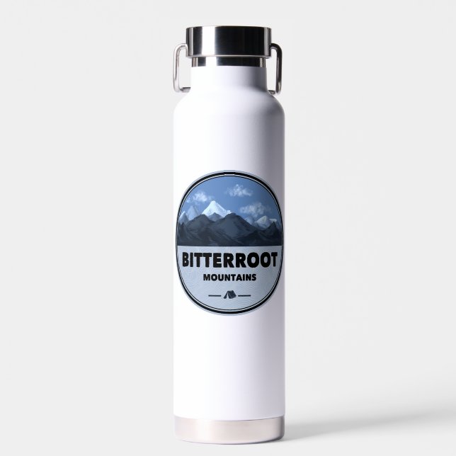 Bitterroot Mountains Camping Water Bottle (Front)