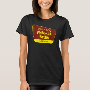 Bitterroot National Forest Montana Retro Sign T-Shirt