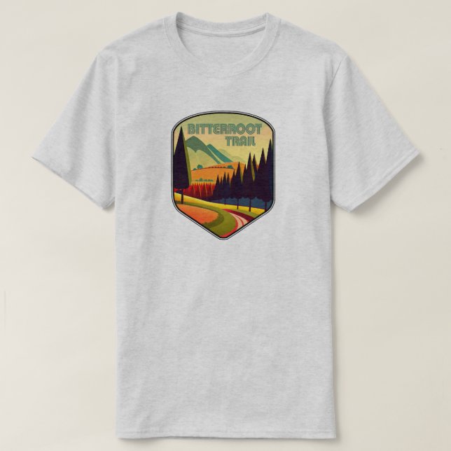 Bitterroot Trail Montana Colours T-Shirt (Design Front)