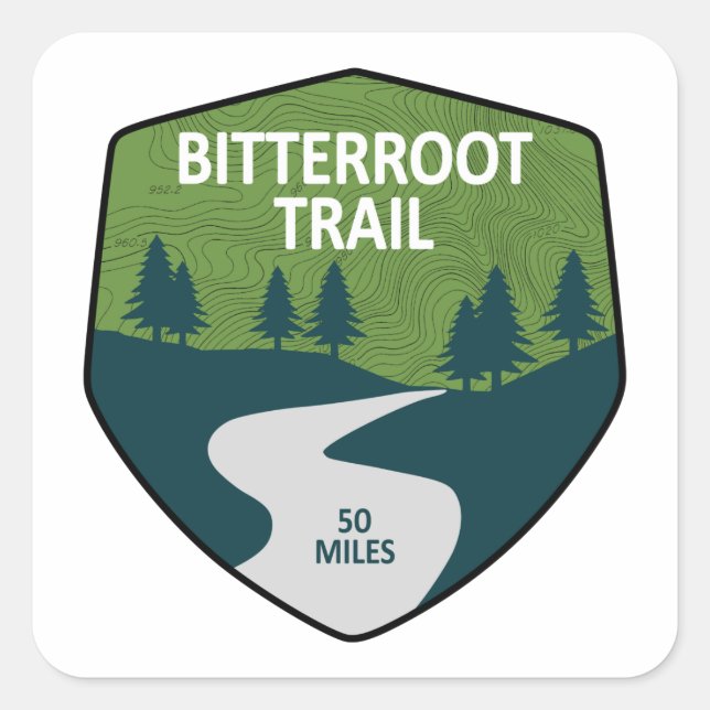 Bitterroot Trail Square Sticker (Front)