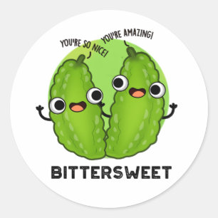 Bittersweet Funny Bitter Gourd Pun Classic Round Sticker