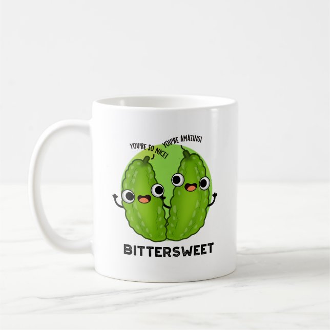 Bittersweet Funny Bitter Gourd Pun  Coffee Mug (Left)