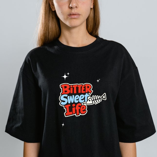 Bittersweet Life Colorful Typography Tee (sweet life)