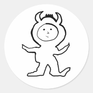 Bitty Bull Jammies Kid Classic Round Sticker