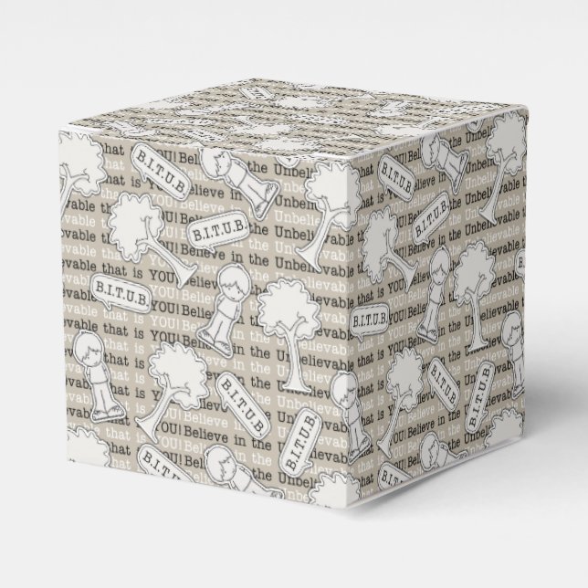 BITUB Pattern (Believe in the Unbelievable) Favour Box (Front Side)