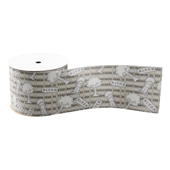 BITUB Pattern (Believe in the Unbelievable) Grosgrain Ribbon (Spool)