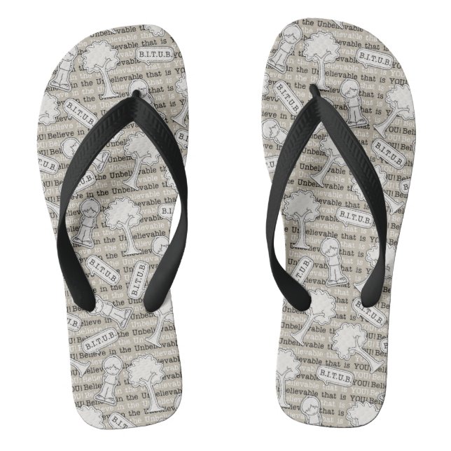 BITUB Pattern (Believe in the Unbelievable) Jandals (Footbed)