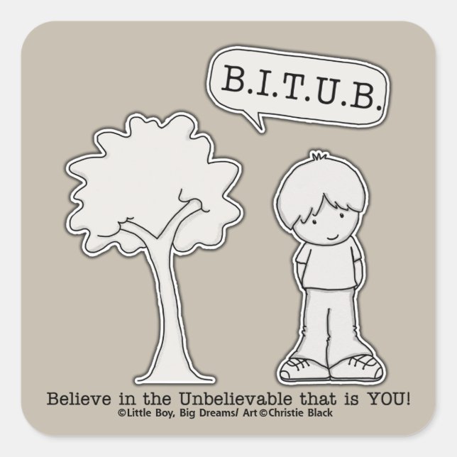 BITUB Pattern (Believe in the Unbelievable) Square Sticker (Front)
