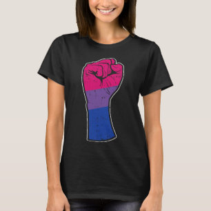 Biual Fist Bi Pride Flag Support Resist Rights Lgb T-Shirt