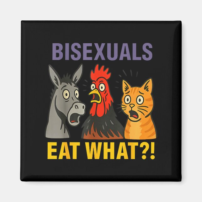 Biuals Eat What Surprised Chicken Cat Lgbt Pride  Magnet (Front)