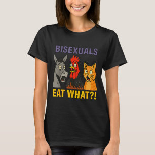 Biuals Eat What Surprised Chicken Cat Lgbt Pride T-Shirt