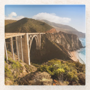 Bixby Bridge, Big Sur, California, USA Glass Coaster
