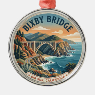Bixby Creek Bridge California Metal Tree Decoration