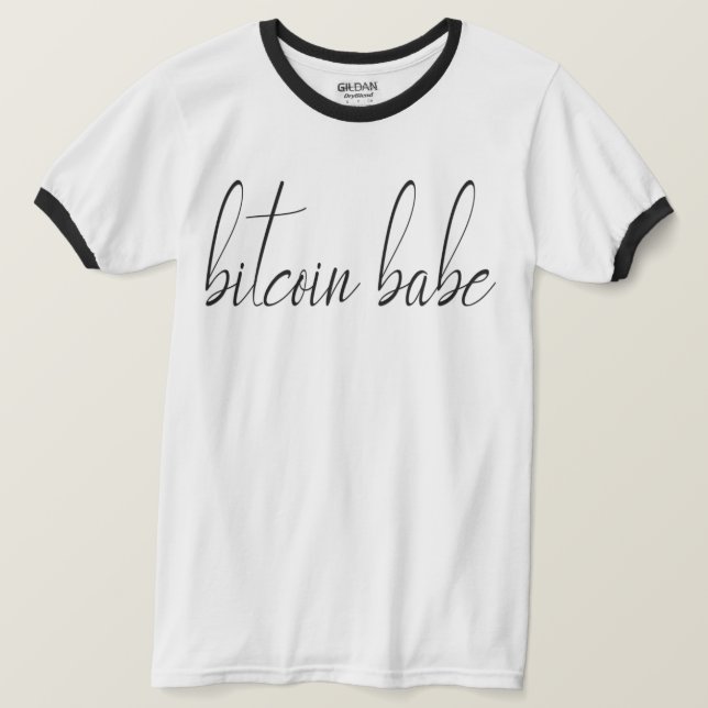 Biycoin Babe Shirt  - Black and White (Design Front)
