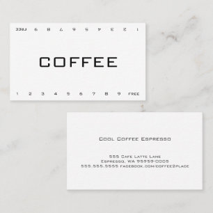 Biz Double Number Loyalty Coffee Punch-Card