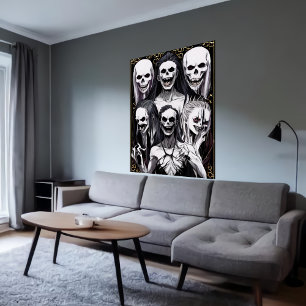 Bizarre cool family portrait   AI Art Poster