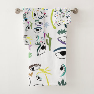 Bizarre Eyes Modern Art Bath Towel Set