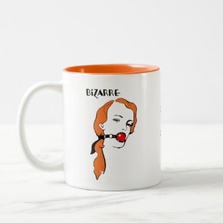 [Bizarre Gagged Vintage Girl] Pop Art Two-Tone Coffee Mug