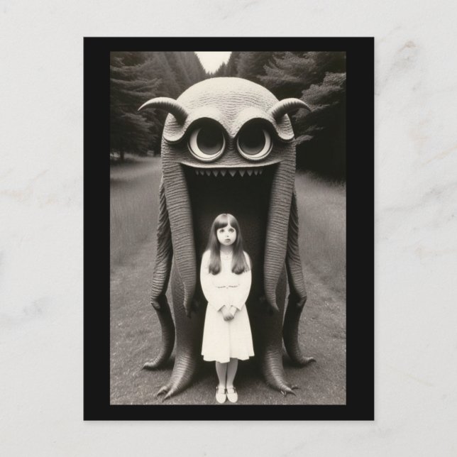 Bizarre Haunted Halloween Postcard (Front)