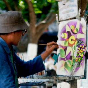 Bizarre Passiflora Flower Geometric Art Abstract Canvas Print