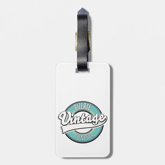 Bizerte tunisia vintage style logo luggage tag (Back Vertical)