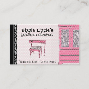 Bizzie Lizzie Zebra and Dots Business Card