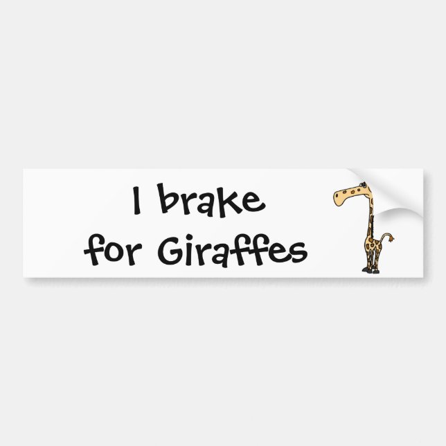 BJ- Funny Sad Giraffe Bumper Sticker (Front)