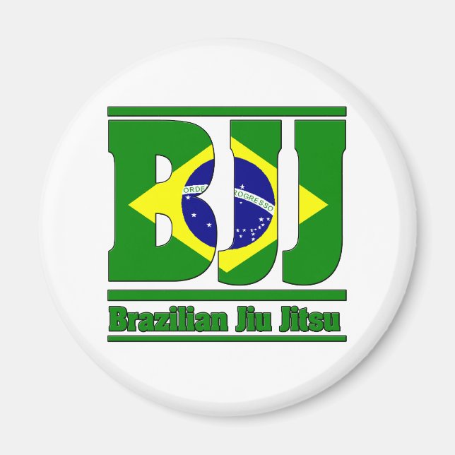 BJJ Brazilian Jiu Jitsu Flag MMA Magnet (Front)