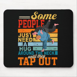 BJJ Brazilian Jiu Jitsu Hug Around Neck Tapping Mouse Pad
